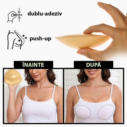 Sutien invizibil cu efect push-up, insertii dublu-adezive